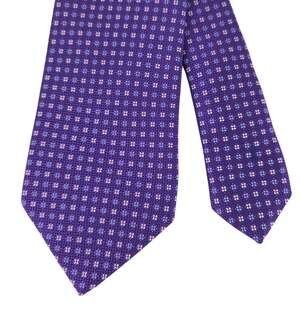 Eton Geometric Floral Diamond Silk Tie Mens Purple $150